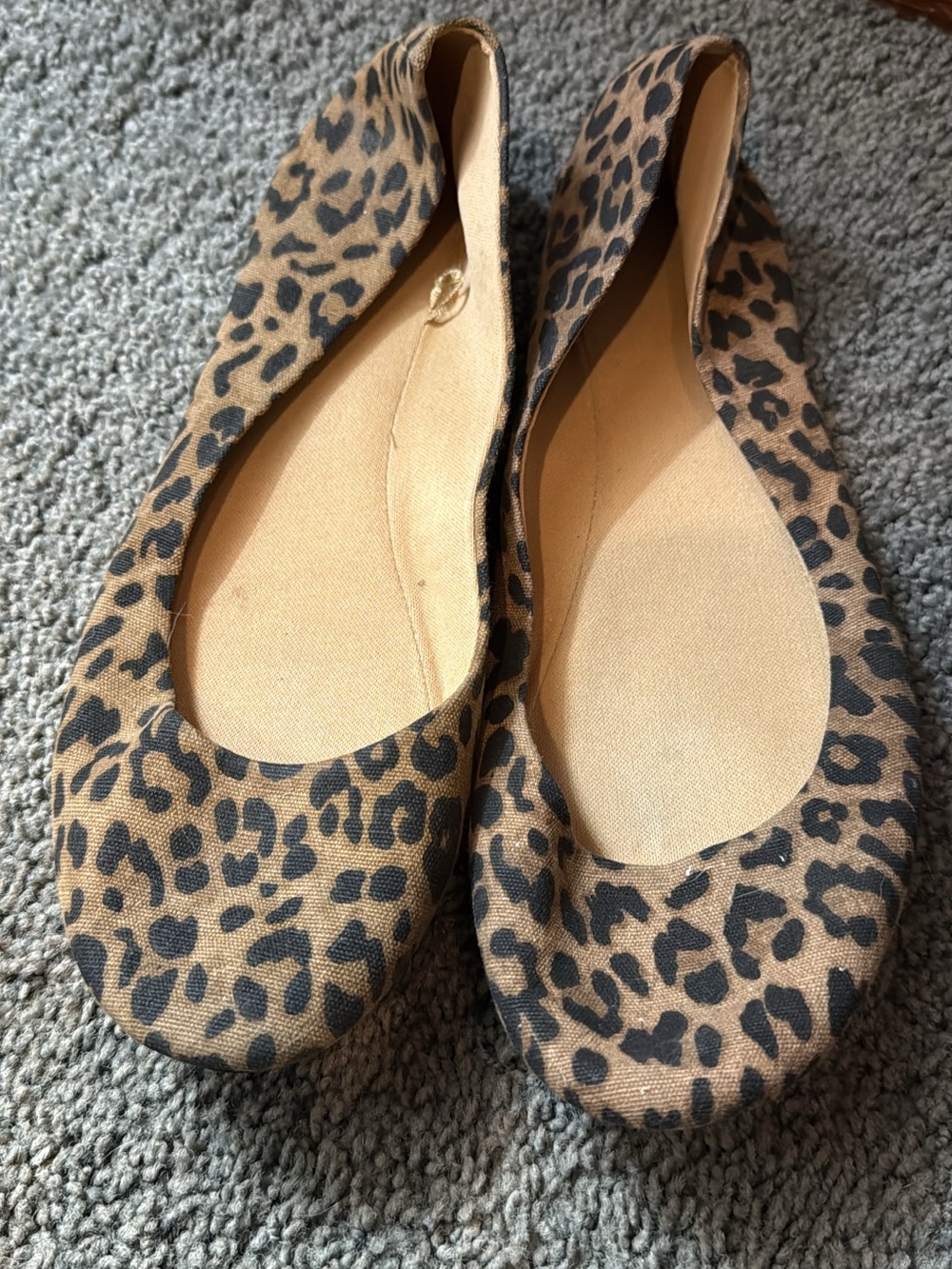 Leopard Print Women’s Ballet Flats - Brown/Black